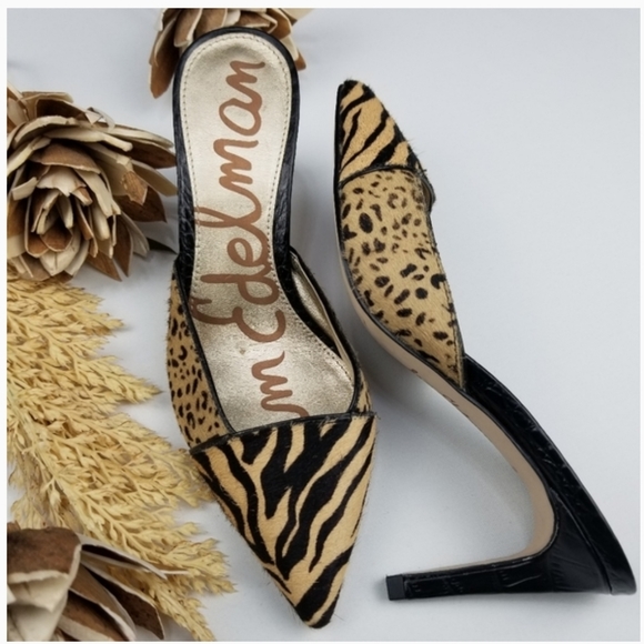 sam edelman animal print mules
